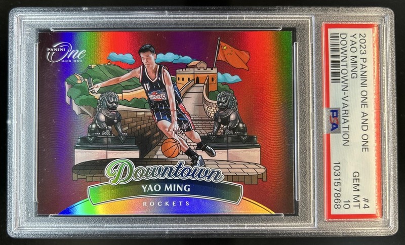 2023-24 One & One Basketball Yao Ming Horizontal Downtown Variation SP #4 PSA 10