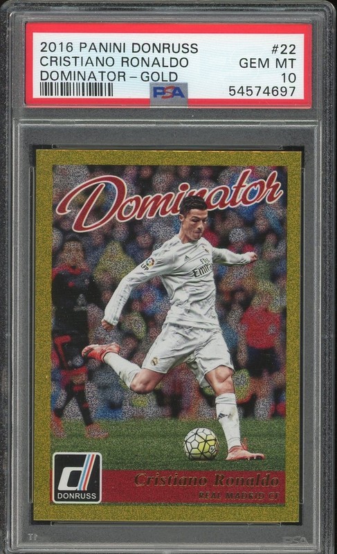 Cristiano Ronaldo 2016 Panini Donruss Dominators Gold #22 PSA 10 GEM MINT