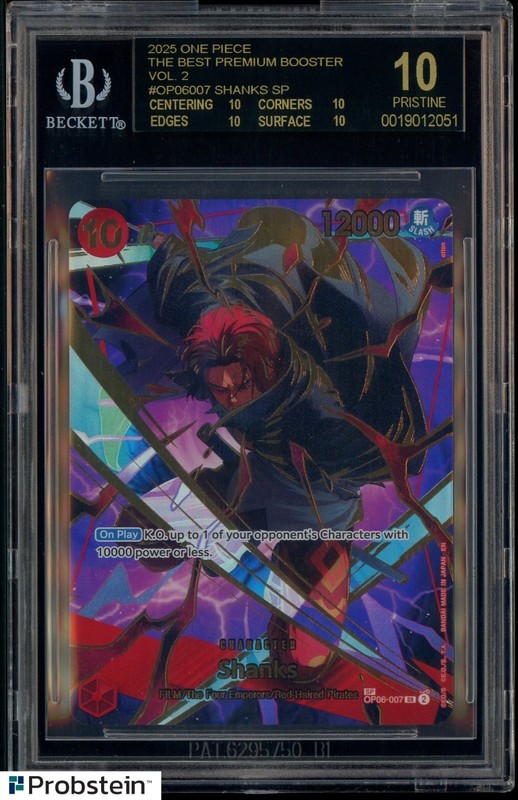 2025 One Piece The Best Premium Vol.2 OP06007 Shanks SP BGS 10 BLACK LABEL