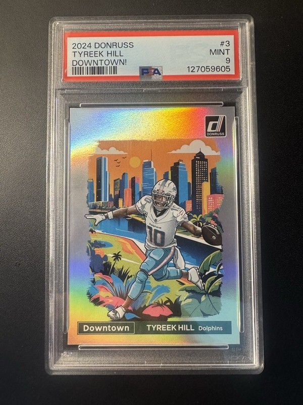 2024 Panini Donruss Tyreek Hill Downtown PSA 9 Miami Dolphins