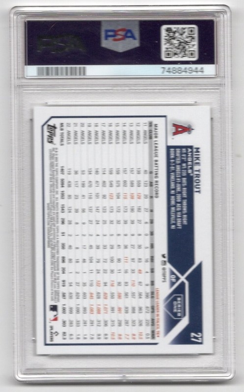 Mike Trout 2023 Topps # 27 *PSA 10 GEM MT* Los Angeles Angels view 2