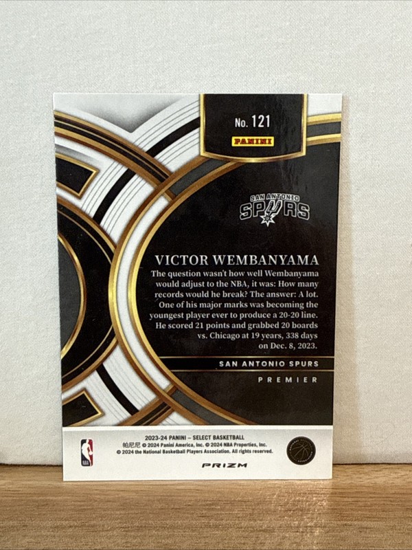 2023-24 Panini Select-Premier Level Victor Wembanyama#121 Orange Flash Prizm(RC) view 2