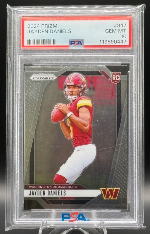 Jayden Daniels 2024 Panini Prizm #347 PSA 10 GEM MT Rookie RC Commanders