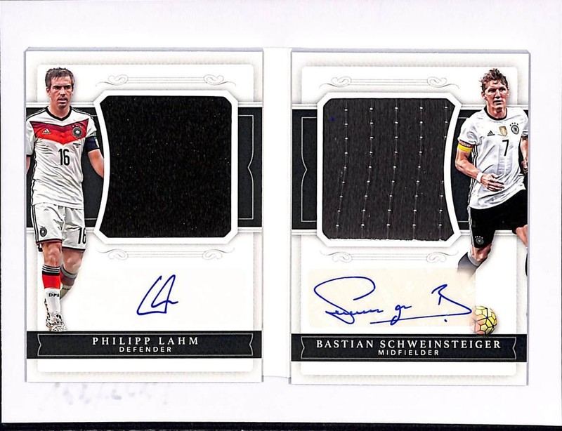 2018 National Treasures Philipp Lahm Bastian Schweinsteiger Jersey Auto Book /20