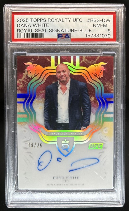 2025 Topps UFC Royalty Dana White Royal Seal Signatures Auto #/25 PSA 8