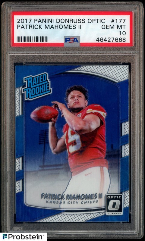 2017 Donruss Optic #177 Patrick Mahomes II Chiefs RC Rookie PSA 10 GEM MINT
