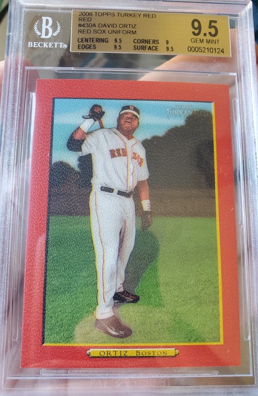 2006 Turkey Red DAVID ORTIZ Red Border Insert Card #450A PSA 9.5 Boston RED SOX view 2