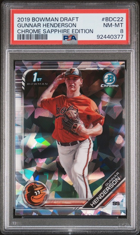 2019 Bowman Draft Sapphire Baseball Gunnar Henderson #BDC-22 PSA 8