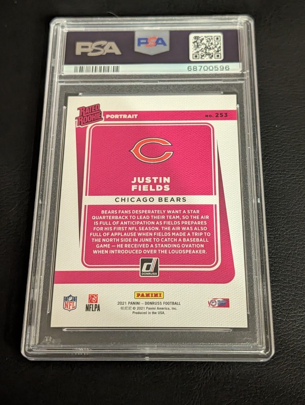 2021 Donruss Portrait Justin Fields #253 PSA 10 view 2