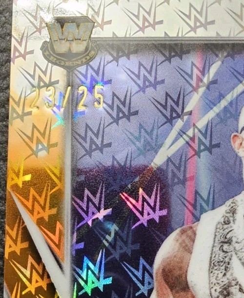 THE ROCK DWAYNE JOHNSON 2025 Topps Chrome WWE Orange Refractor Logo 23/25 view 2