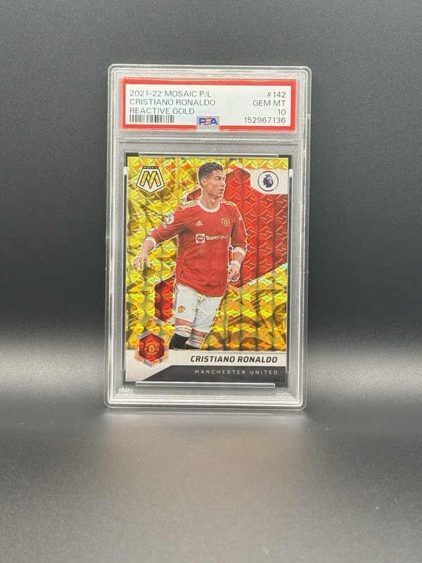 2021-22 Mosaic P/L Cristiano Ronaldo Reactive Gold PSA 10 Man United