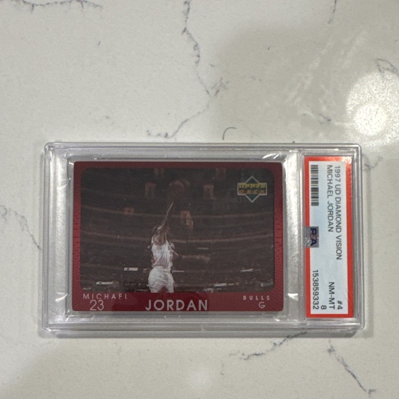 Upper Deck 1997-98 Diamond Vision Michael Jordan Chicago Bulls #4 PSA 8