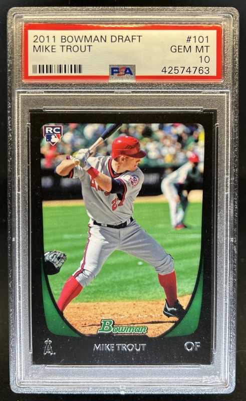 2011 Bowman Draft Picks & Prospects Mike Trout RC Rookie #101 Angels PSA 10