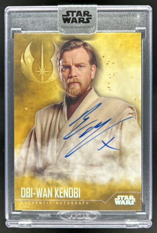 2020 Topps Star Wars Stellar Ewan McGregor Obi-Wan Kenobi Gold Auto #/5
