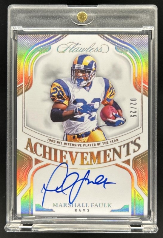 2025 Panini Flawless Marshall Faulk Achievements Auto Autograph #/25 Rams