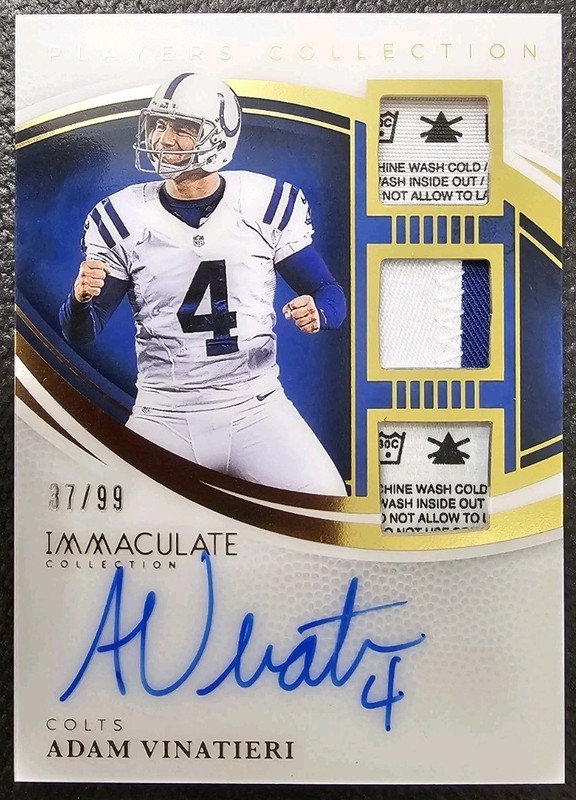 ADAM VINATIERI 2025 Immaculate Players Collection Triple Patch Tag Auto 37/99