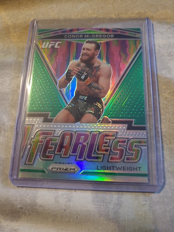 2021 Prizm UFC Conor McGregor Fearless Green Prizm Insert Card Lightweight