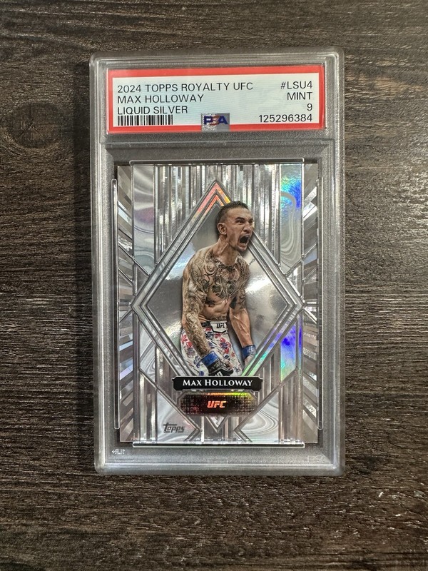 Topps 2024 Royalty UFC Max Holloway Liquid Silver PSA 9