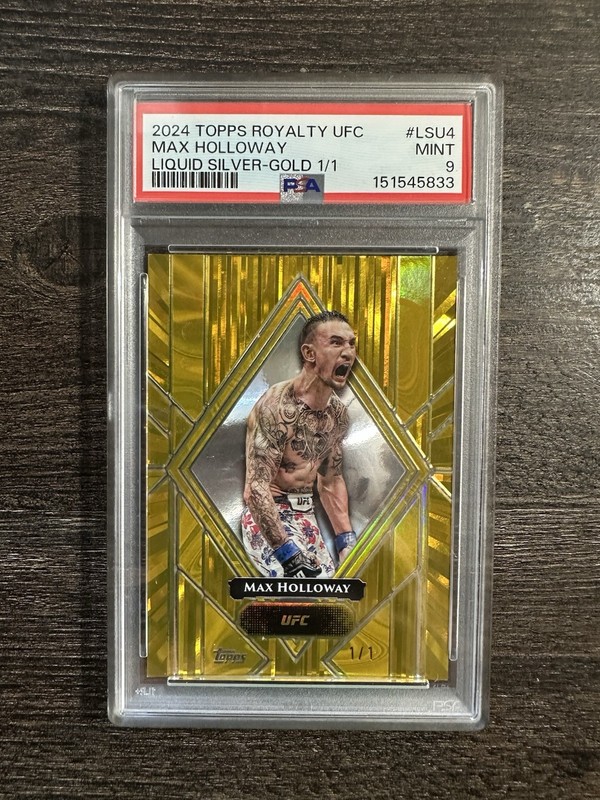 Topps 2024 Royalty UFC Max Holloway Liquid Silver-Gold 1/1 PSA 9 