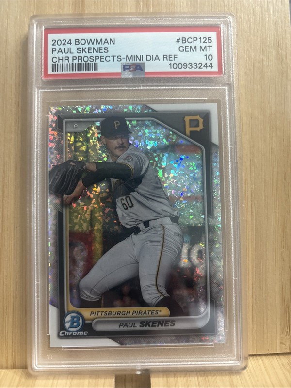 2024 Bowman Paul Skenes Chrome Mini Dis Refractor Gem Mt 10