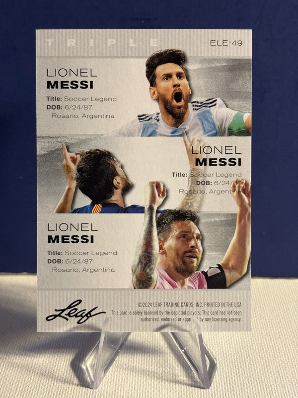 MESSI MESSI MESSI Argentina 2024 "Special Release" Triple Edition Soccer Card view 2