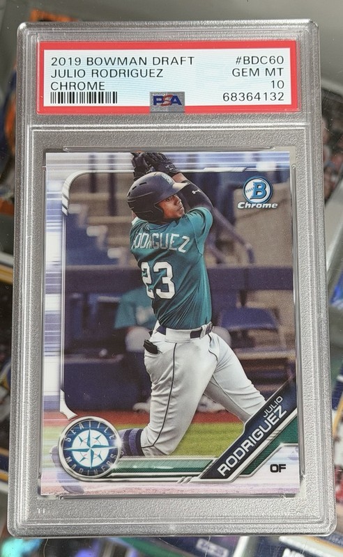 2019 Bowman Chrome Draft JULIO RODRIGUEZ BDC-60 Seattle Mariners PSA 10 GEM MINT view 1