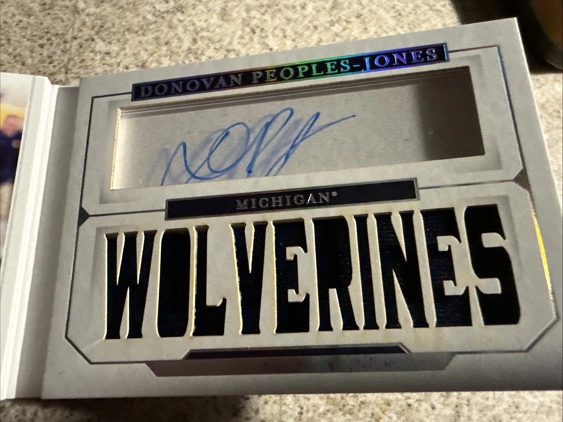 2020 NATIONAL TREASURES AUTO RC JERSEY BOOK DONOVAN PEOPLES-JONES Michigan 6/10# view 2