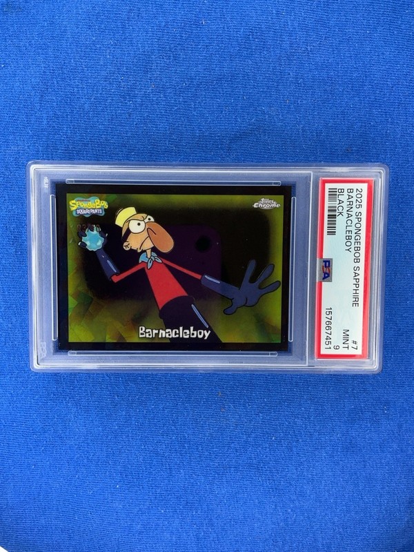 2025 Topps Chrome Spongebob #7 Barnacle Boy Black 3/10 PSA 9