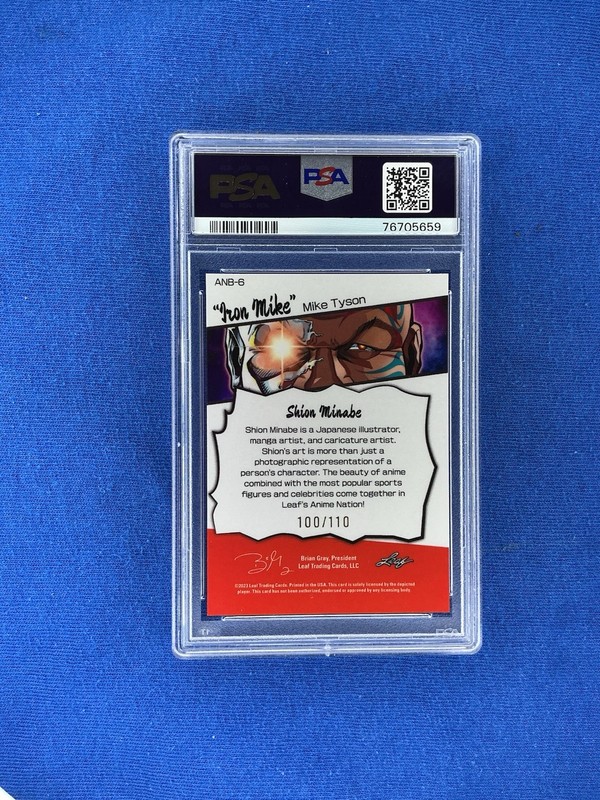 2023 LEAF WEB EXCLUSIVES ANIME NATION #6 MIKE TYSON 100/110 PSA 9 view 2