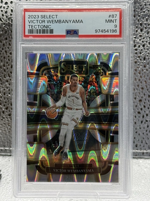2023-24 Select Concourse Victor Wembanyama #87 Tectonic Prizm RC PSA 9 - SPURS