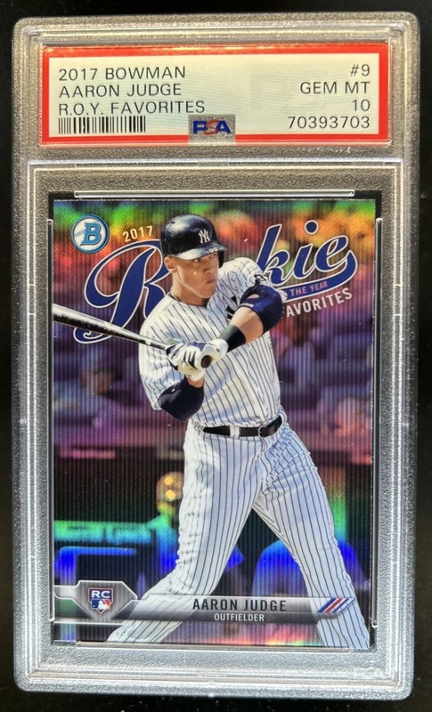 2017 Bowman Aaron Judge Rookie of the Year Favorites Chrome RC #ROYF-9 PSA 10