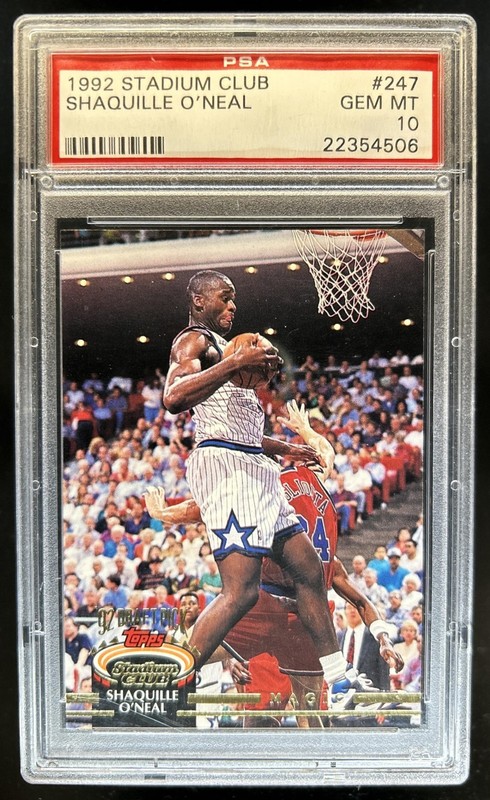 1992-93 Topps Stadium Club Shaquille O'Neal Rookie RC #247 Magic PSA 10 GEM MINT