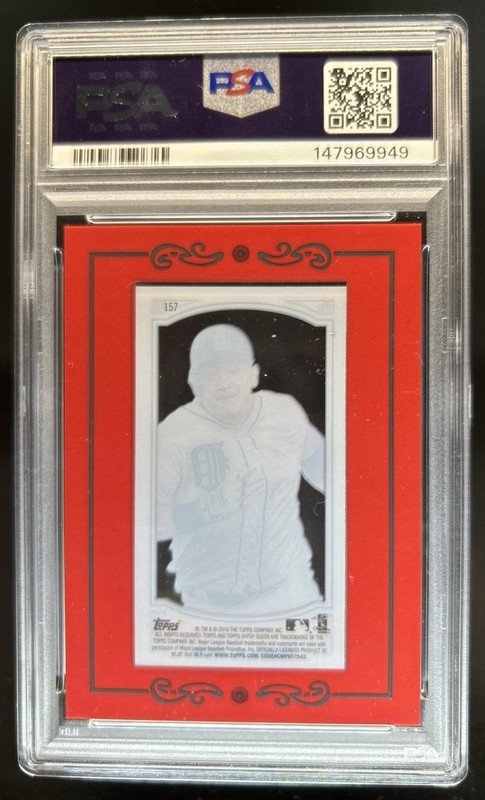 2016 Topps Gypsy Queen Miguel Cabrera Mini Clear #1/1 Tigers PSA 8 view 2
