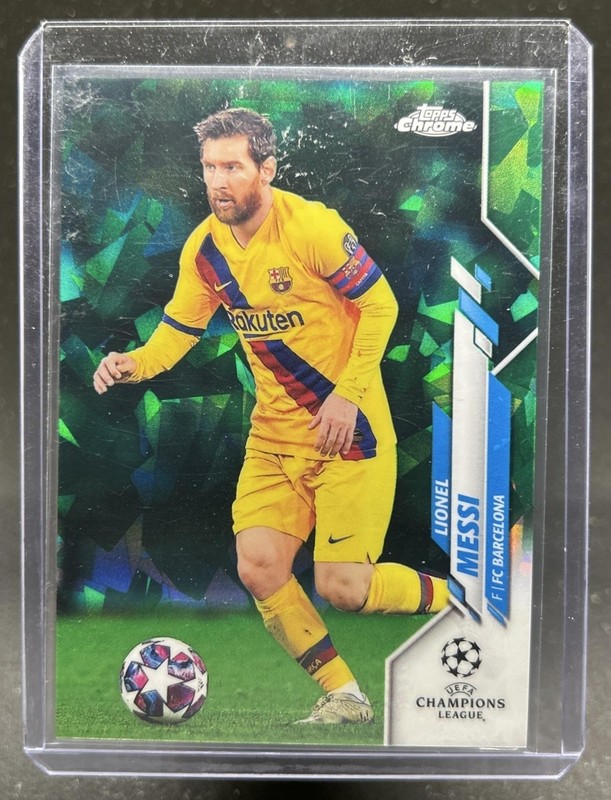 2019 Topps Chrome Sapphire UEFA Lionel Messi Green Refractor #/75 Barcelona
