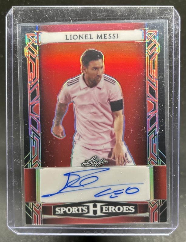 2024 Leaf Metal Sports Heroes Lionel Messi Red Rainbow Auto Autograph #6/7
