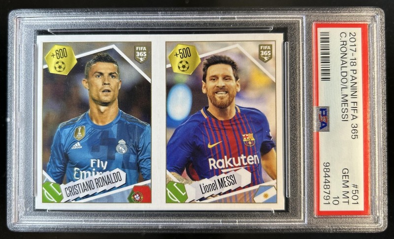 2017-18 Panini FIFA 365 Cristiano Ronaldo Lionel Messi #501 PSA 10 GEM MINT
