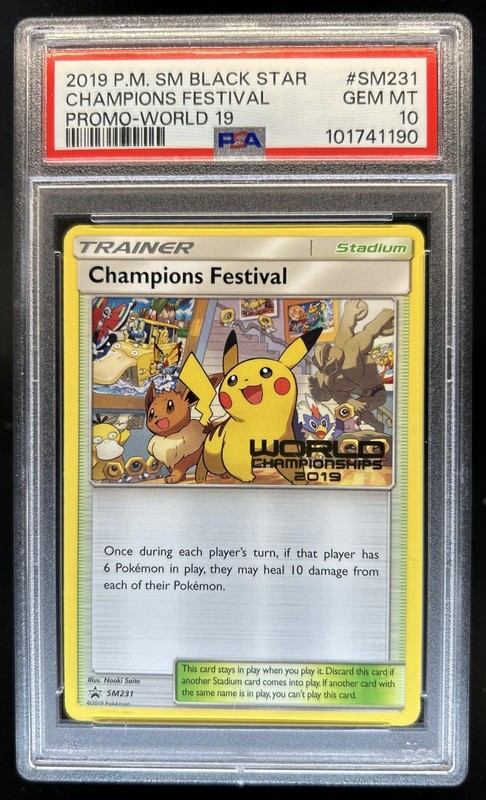 2019 Pokemon SM World 19 Promo Champions Festival #SM231 PSA 10 GEM MINT