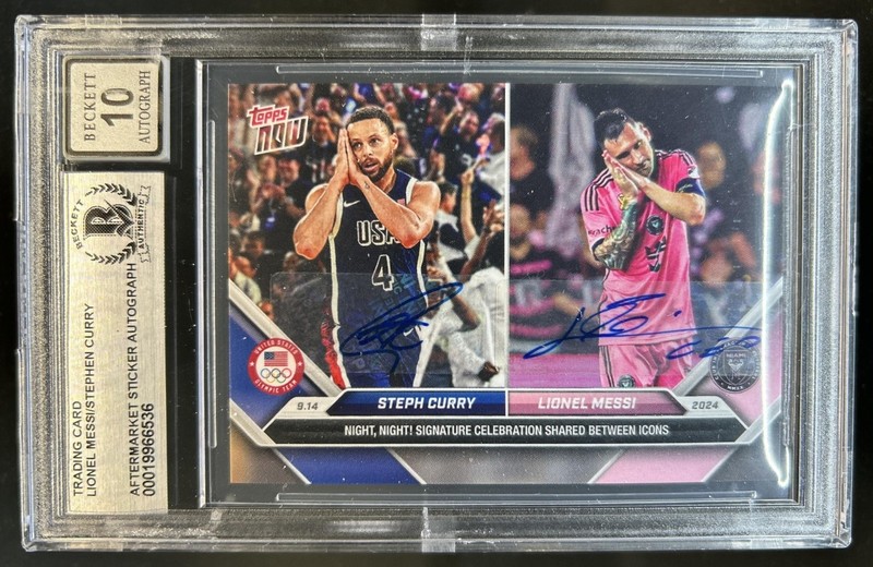 Trading Card Lionel Messi Stephen Curry Aftermarket Sticker Auto BGS Auto 10