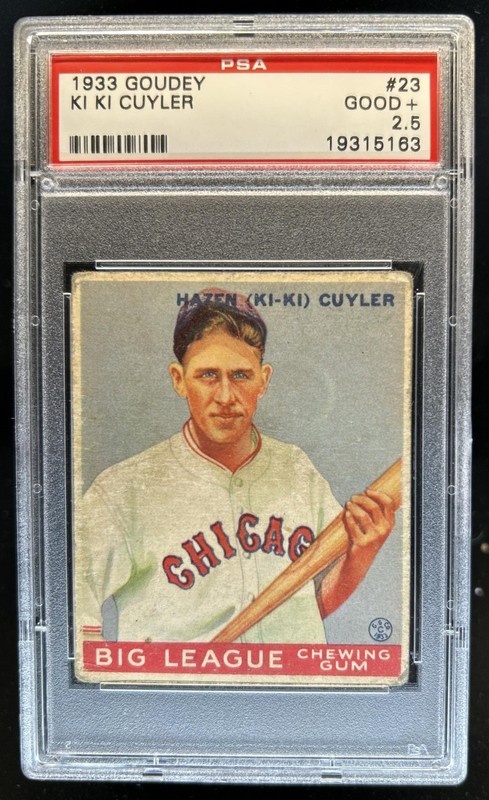1933 Goudey R319 Hazen "Ki-Ki" Cuyler Rookie RC #23 Cubs PSA 2.5