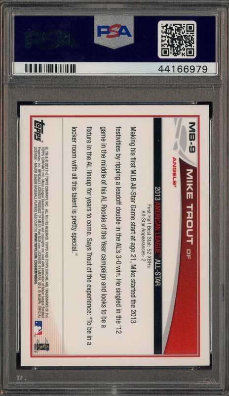 2013 Topps Chrome Update #MB9 Mike Trout Angels PSA 10 GEM MINT view 2
