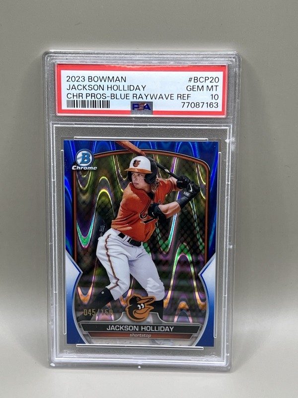 PSA 10 2023 Bowman - Chrome Jackson Holliday #BCP-20 Blue RayWave Refract