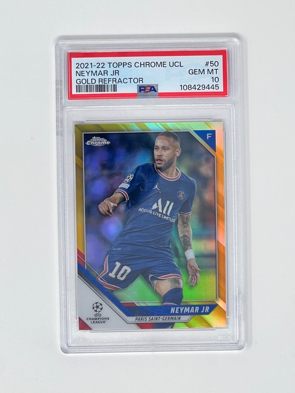 21/22 Topps Chrome Neymar Jr Gold Refractor /50 PSA 10