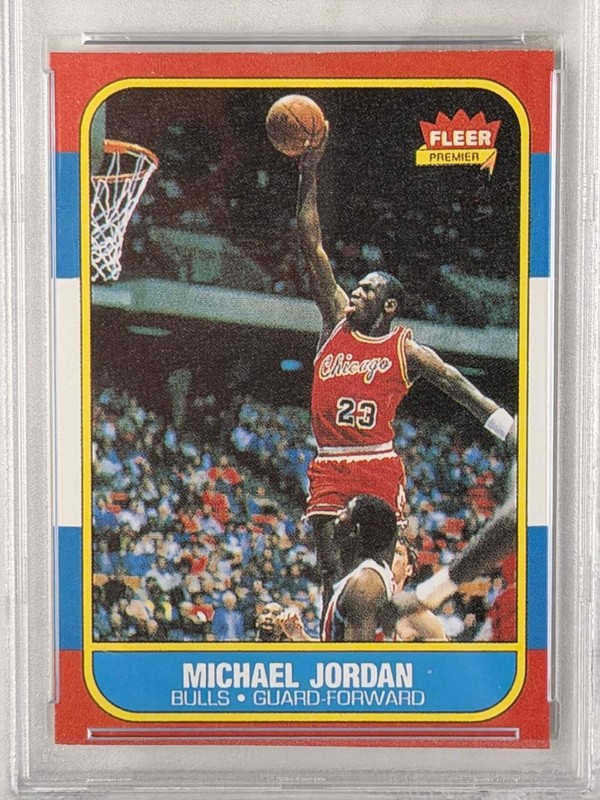 1986 Fleer Michael Jordan #57 PSA 6 EX-MT Rookie Card Chicago Bulls HOF view 2