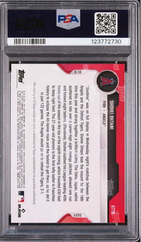 2021 Topps Shohei Ohtani Auto Blue /25 view 2