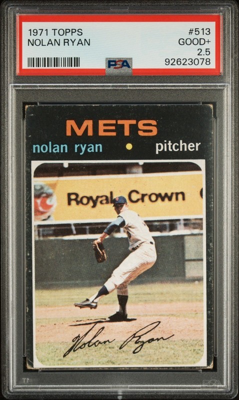 1971 Topps Nolan Ryan New York Mets #513 PSA 2.5 GOOD+ ~ Vintage