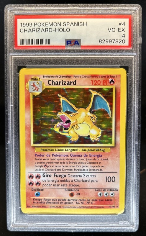 1999 Pokemon Unlimited Charizard Holo Rare #4/102 PSA 4