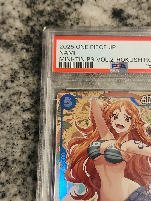 2025 ONE PIECE JAPANESE MINI-TIN PACK SET VOL.2 KOUSHI ROKUSHIRO NAMI PSA 10 view 2