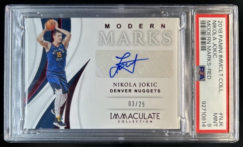 2018-19 Immaculate Nikola Jokic Modern Marks Red Auto Autograph #/25 PSA 9
