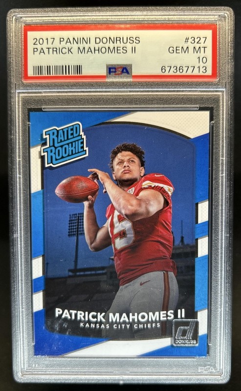 2017 Panini Donruss Patrick Mahomes II RC Rated #327 Chiefs PSA 10 Rookie