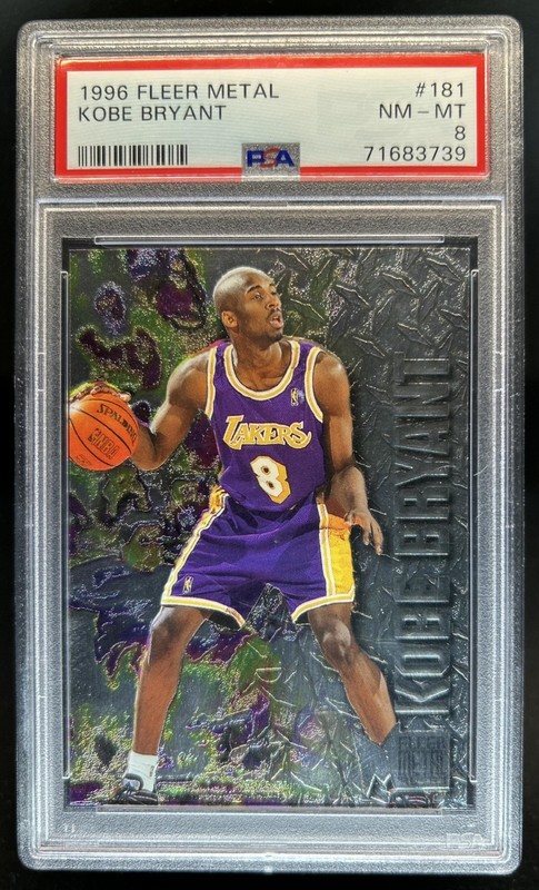 1996 Skybox Metal Kobe Bryant Rookie RC #181 Lakers PSA 8